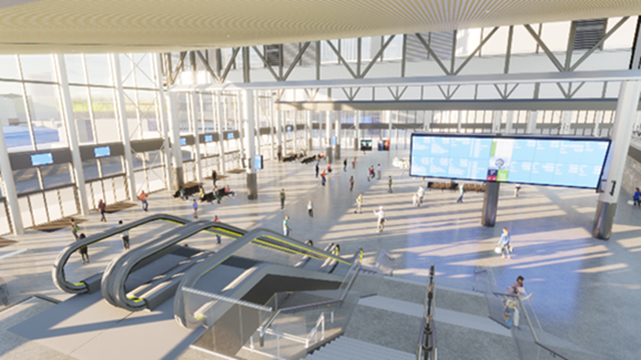 Northern Ireland grand central station a state-of-the-art integrated transport hub for trains, coaches and buses which will open its doors this autumn, 2024.